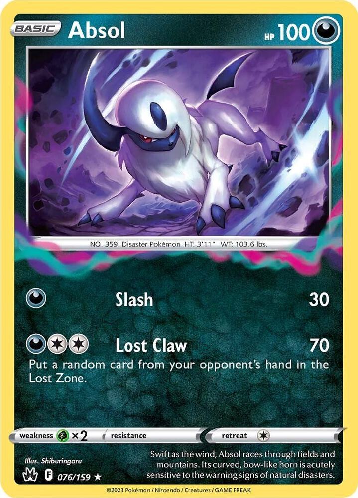 Absol Reverse Holo #076/159 – Crown Zenith