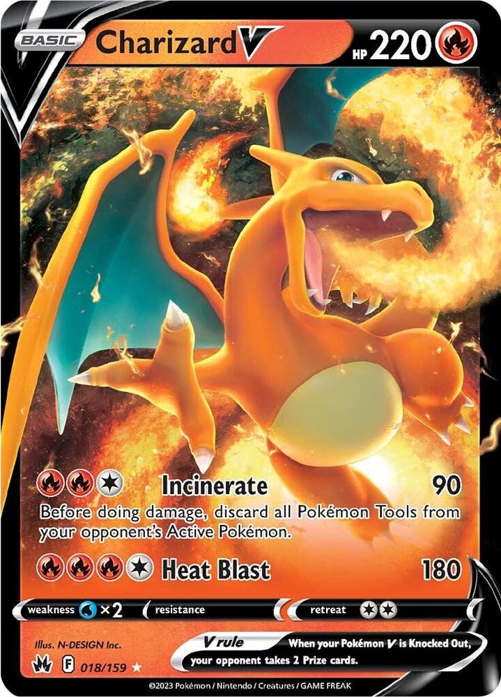 Charizard V (Holo Rare V) #018/159 – Crown Zenith