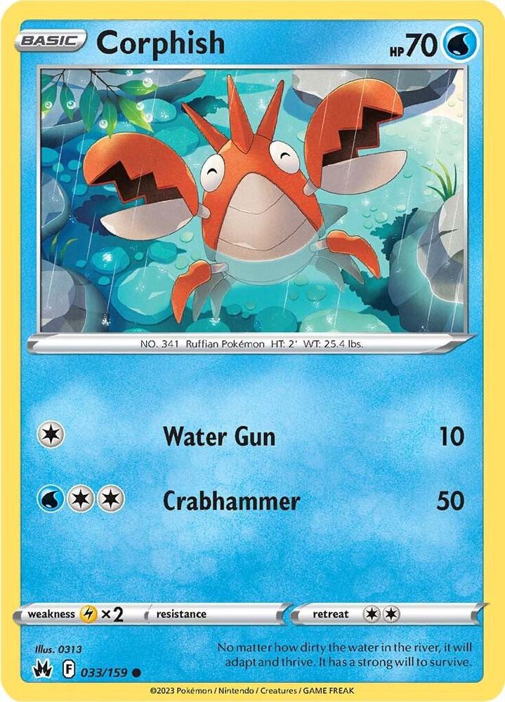 Corphish Reverse Holo #033/159 – Crown Zenith