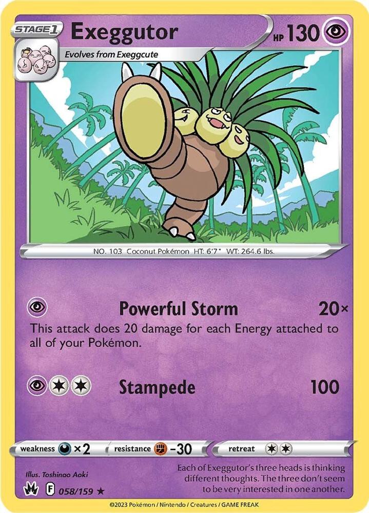 Exeggutor Reverse Holo #058/159 – Crown Zenith