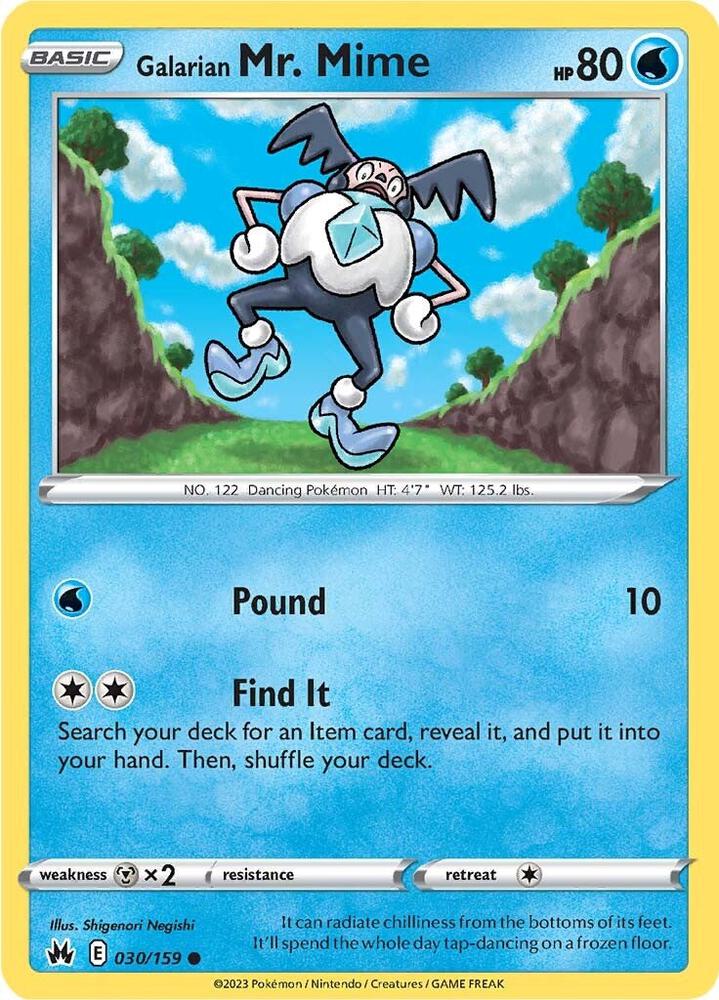 Galarian Mr. Mime Reverse Holo #030/159 – Crown Zenith