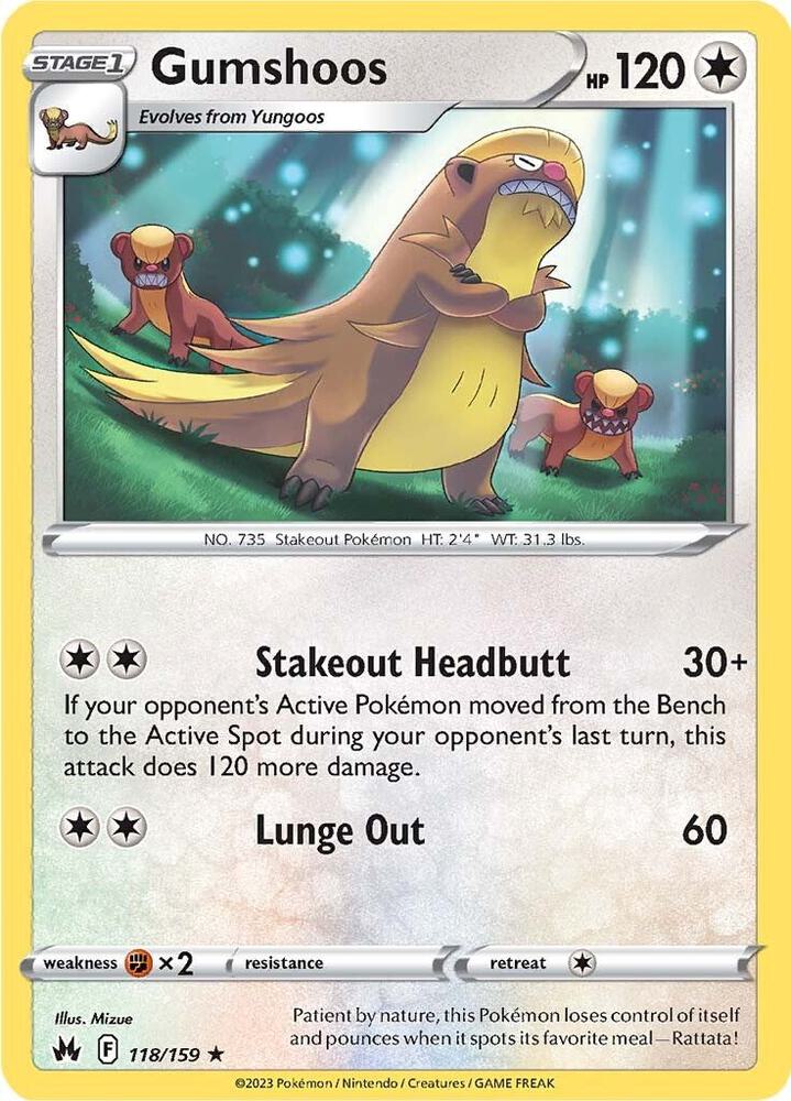 Gumshoos Reverse Holo #118/159 – Crown Zenith
