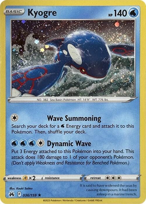 Kyogre Reverse Holo #036/159 – Crown Zenith