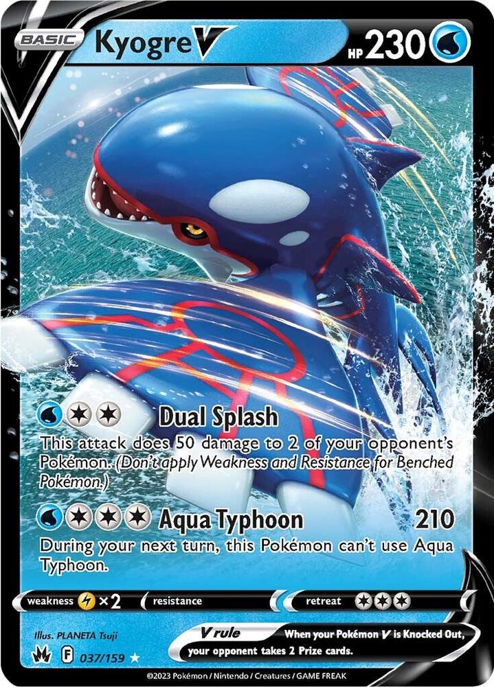 Kyogre V (Holo Rare V) #037/159 – Crown Zenith