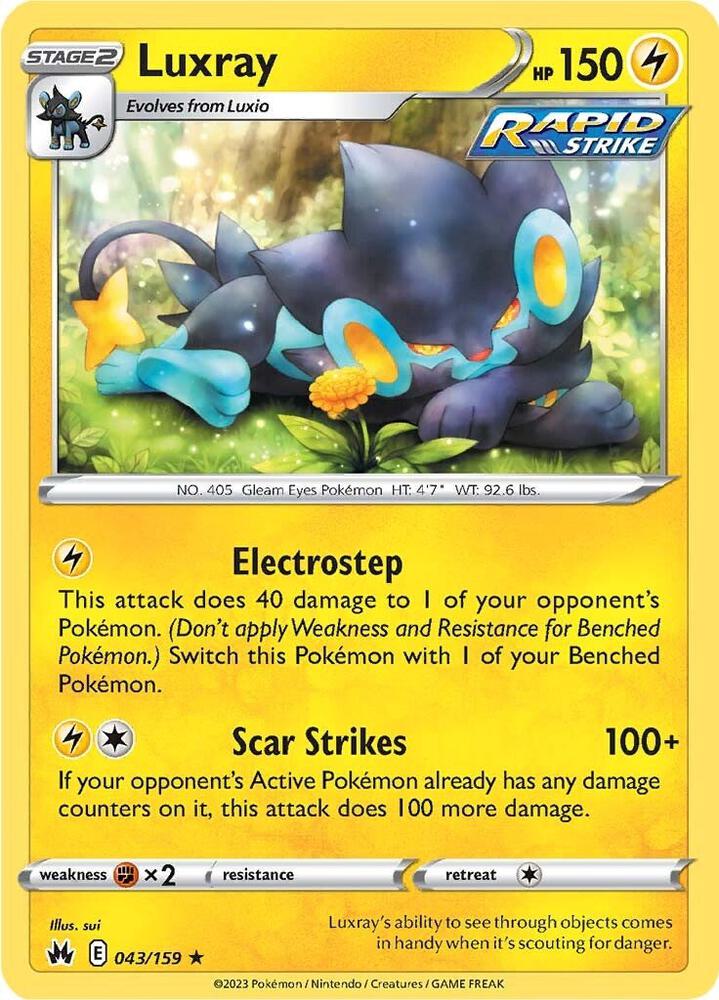 Luxray Reverse Holo #043/159 – Crown Zenith