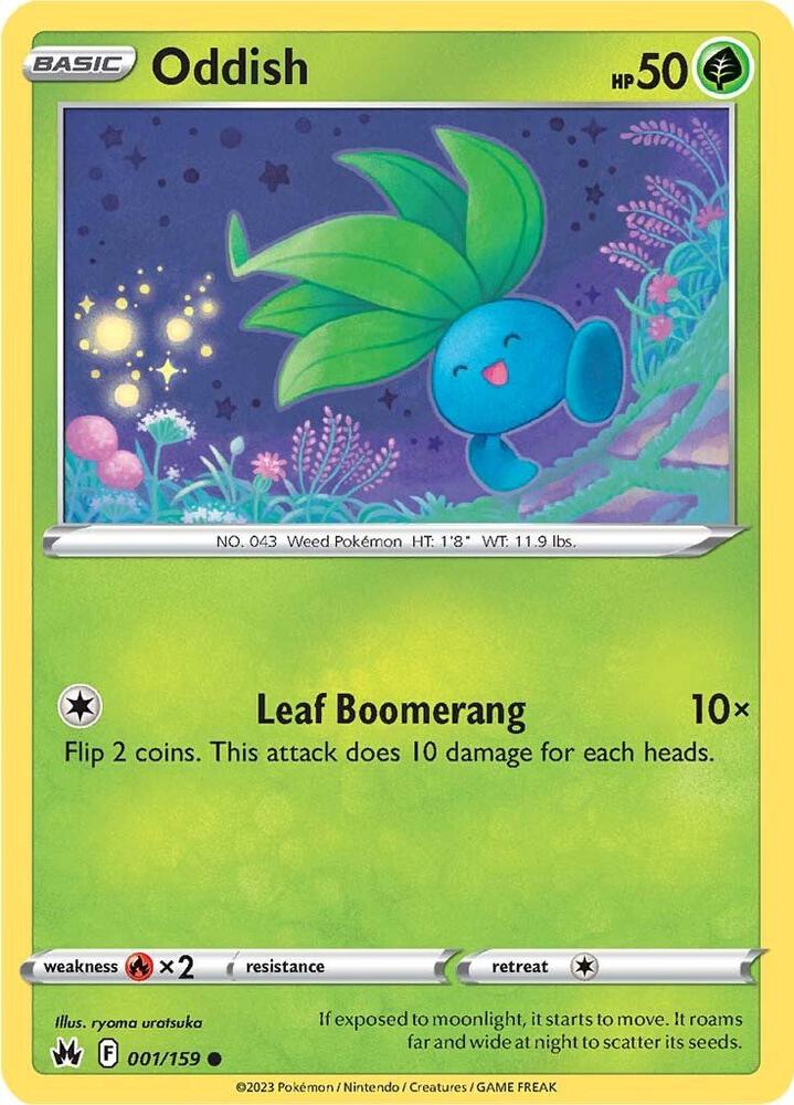 Oddish Reverse Holo #001/159 – Crown Zenith