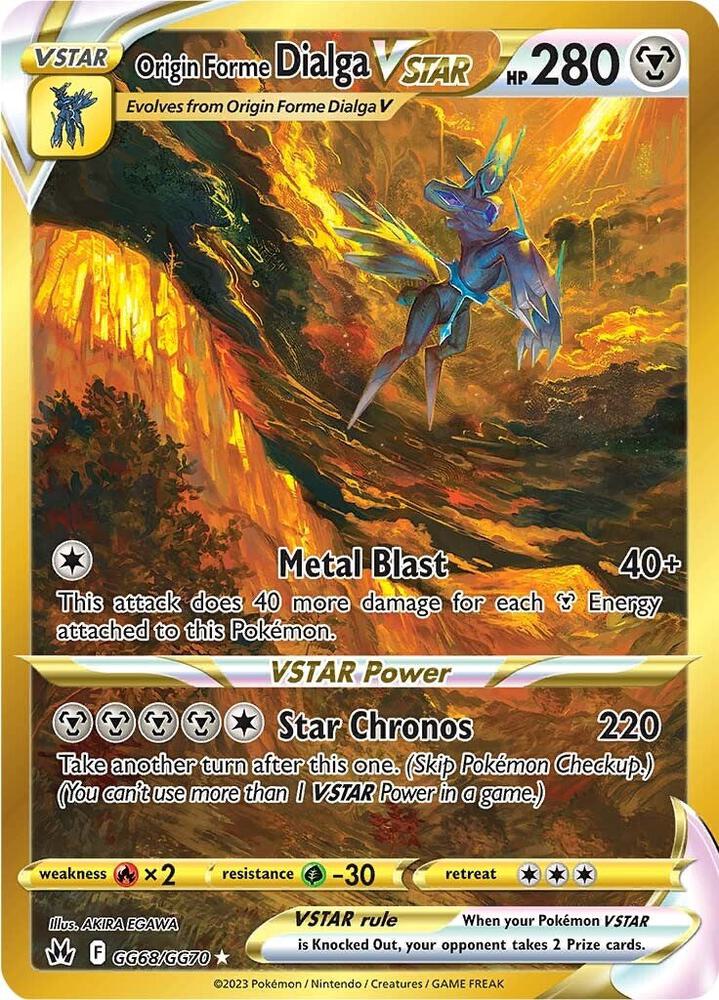 Origin Forme Dialga VSTAR (Galarian Gallery Gold) #GG68/GG70 – Crown Zenith