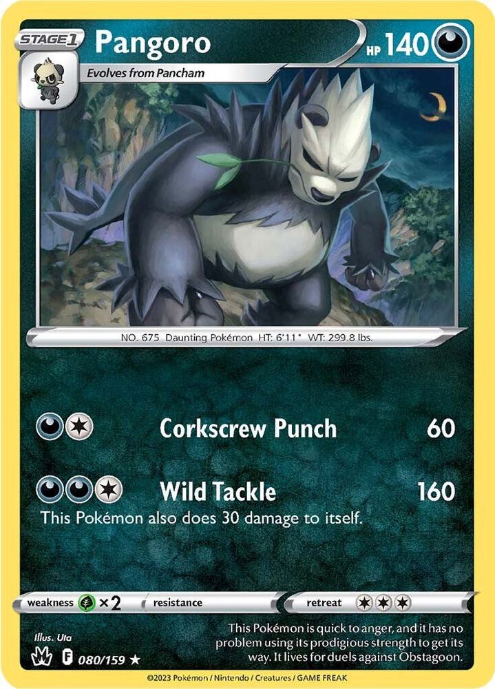Pangoro Reverse Holo #080/159 – Crown Zenith
