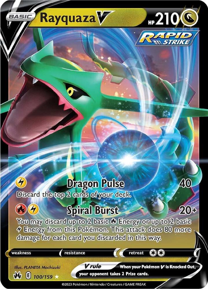 Rayquaza V (Holo Rare V) #100/159 – Crown Zenith