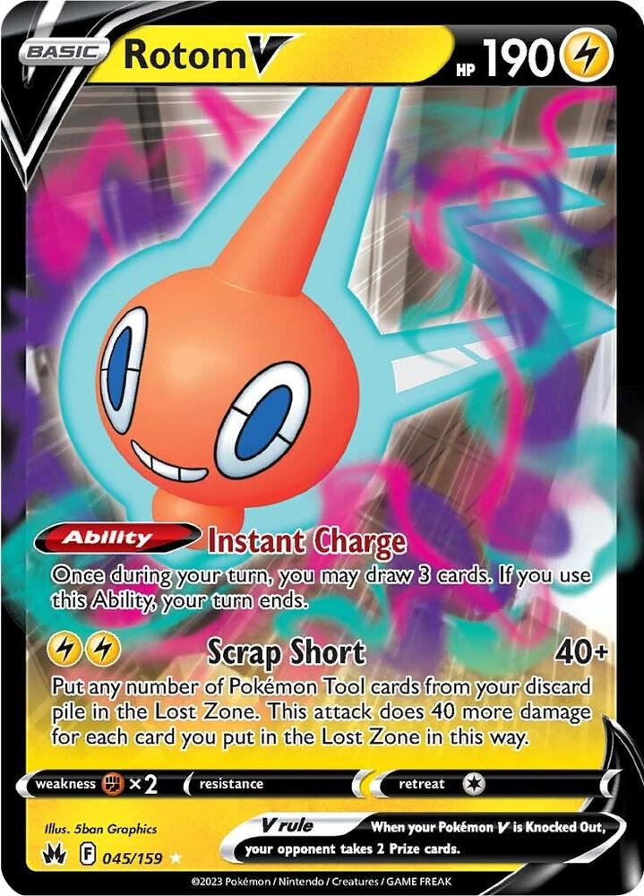 Rotom V (Holo Rare V) #045/159 – Crown Zenith
