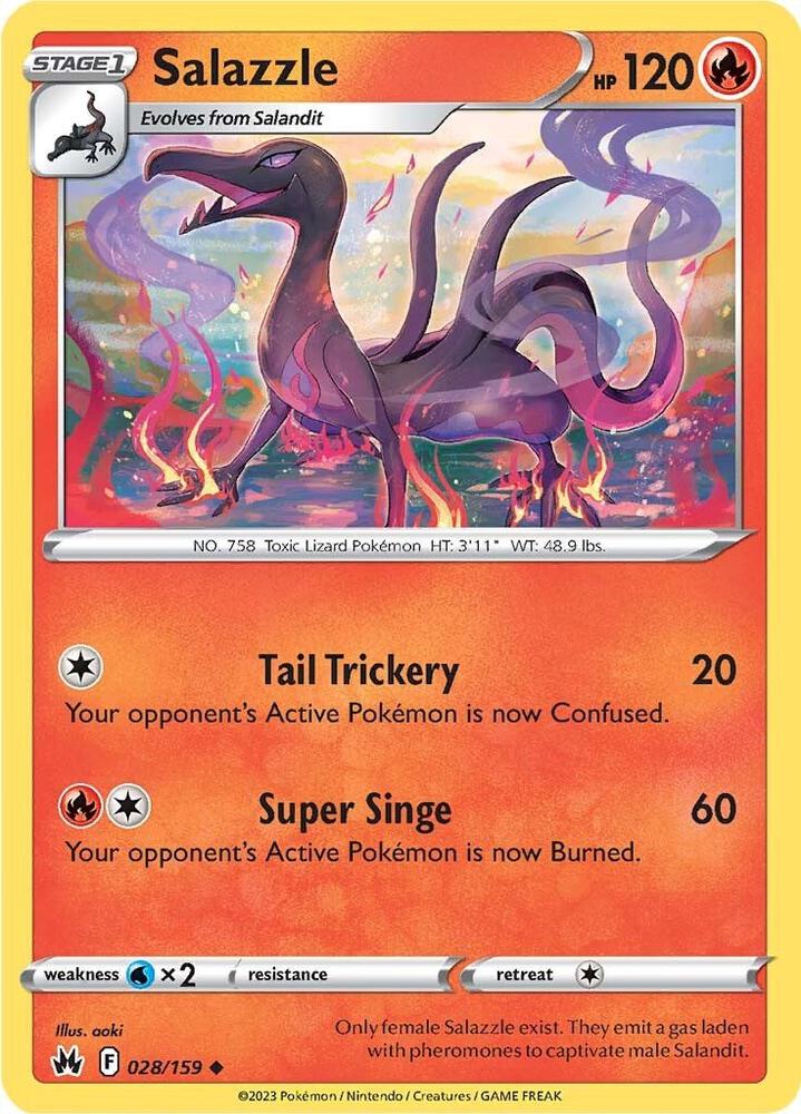 Salazzle Reverse Holo #028/159 – Crown Zenith