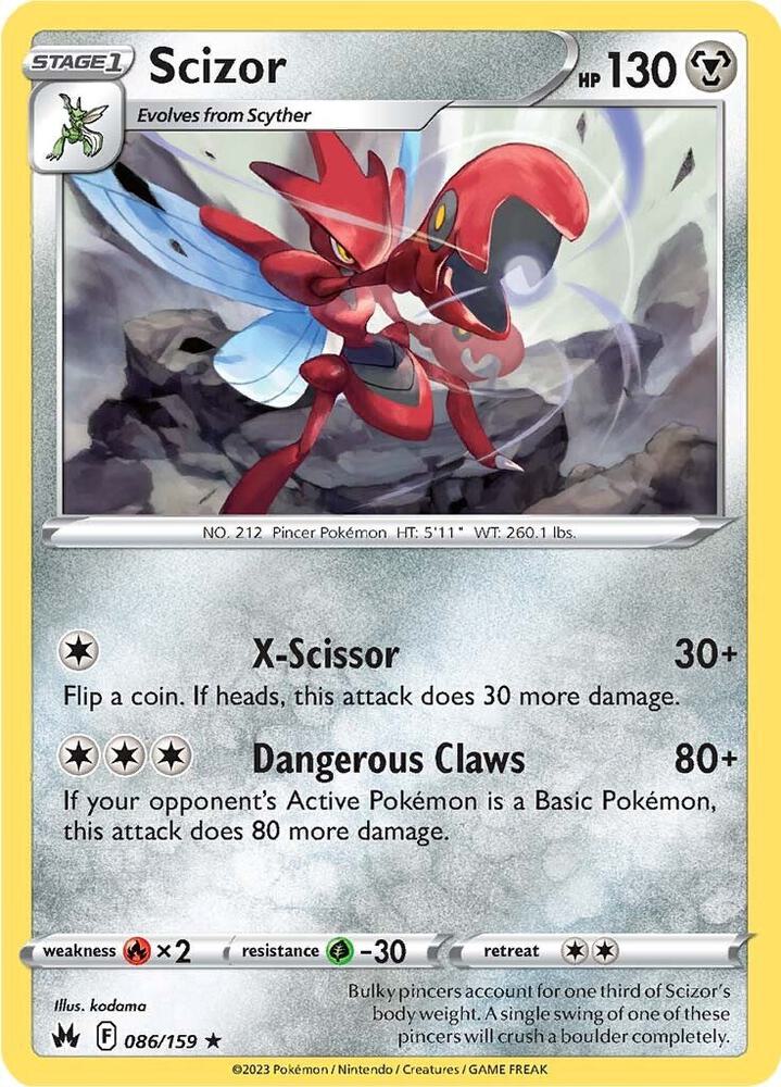Scizor Reverse Holo #086/159 – Crown Zenith