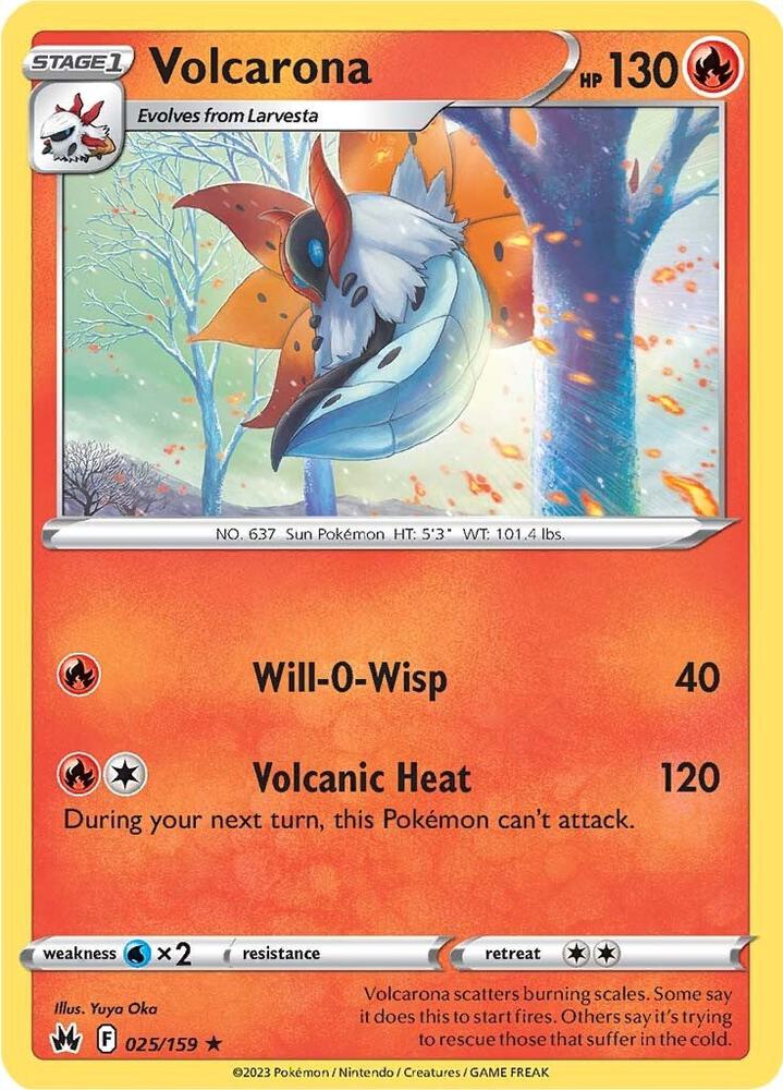 Volcarona Reverse Holo #025/159 – Crown Zenith