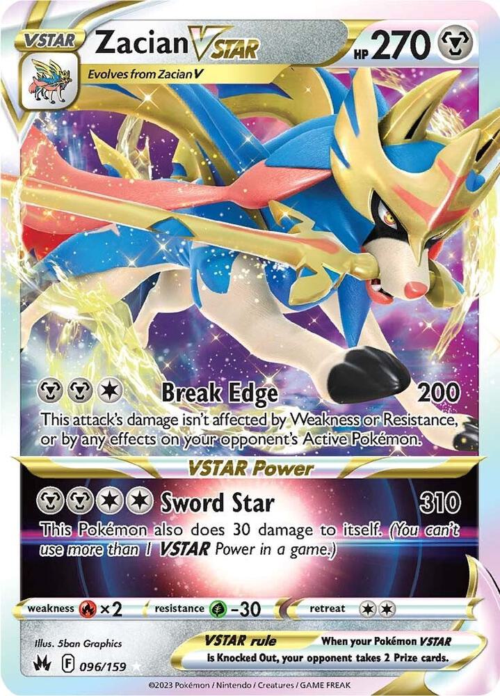 Zacian VSTAR (Holo Rare VSTAR) #096/159 – Crown Zenith